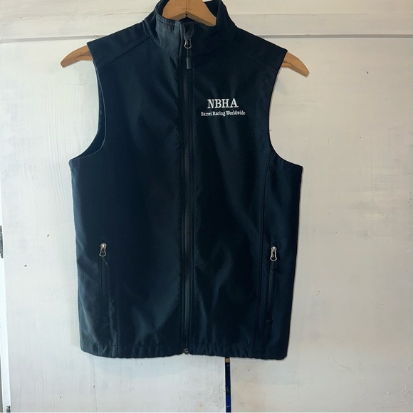 NBHA Barrel Racing Worldwide Port Authority Black Vest Zip Front Size: XS - Picture 2 of 7